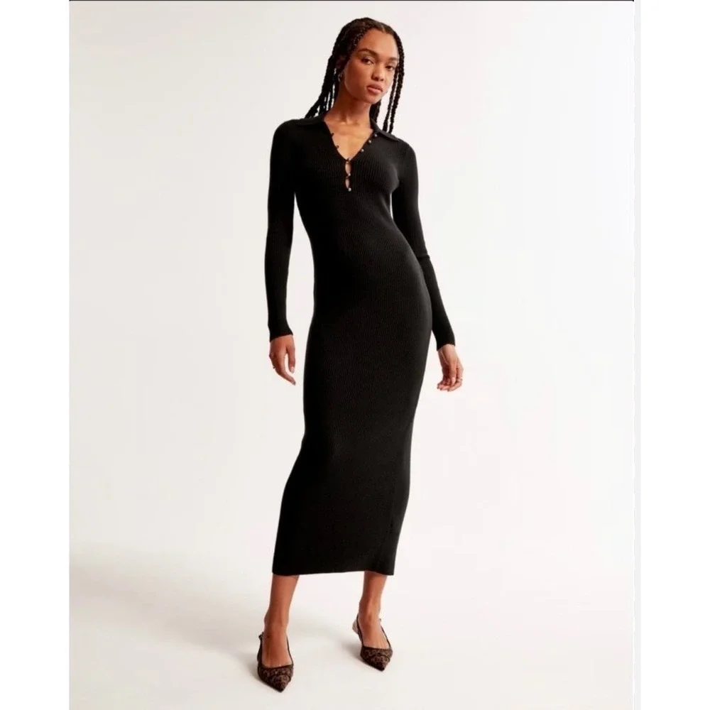 abercrombie long black dress Women's The A&F Emerson Drop-Waist Maxi Dress | Women's Dresses